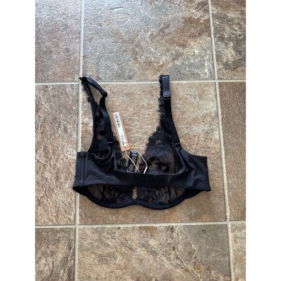 Skims Femme Lace Plunge Bra Onyx Size 34C - Picture 4 of 6